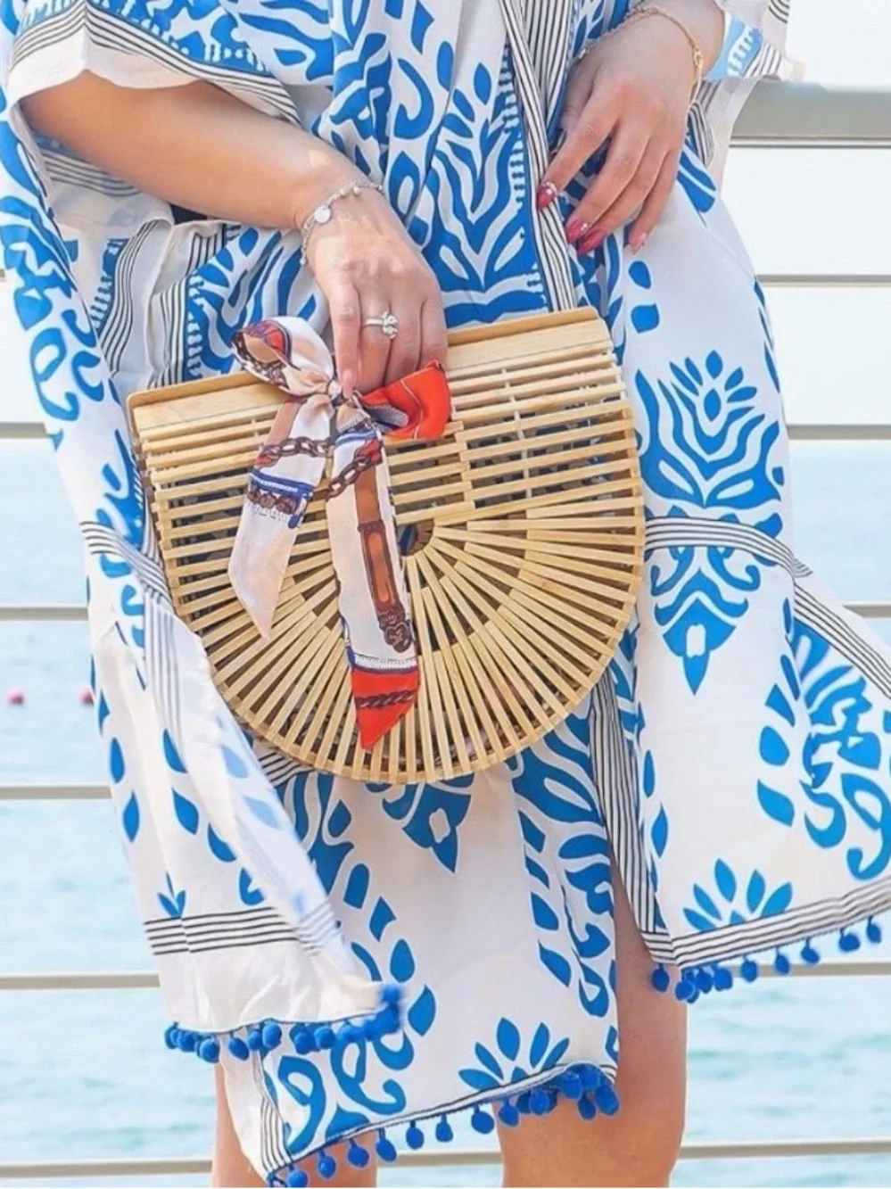 Natural Bamboo Arc Tote - Unbranded